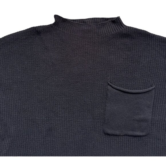 Sleeveless Knit Mock Neck Sweater Top With Pocket Gray By Anrabess 21" Length - Picture 3 of 6